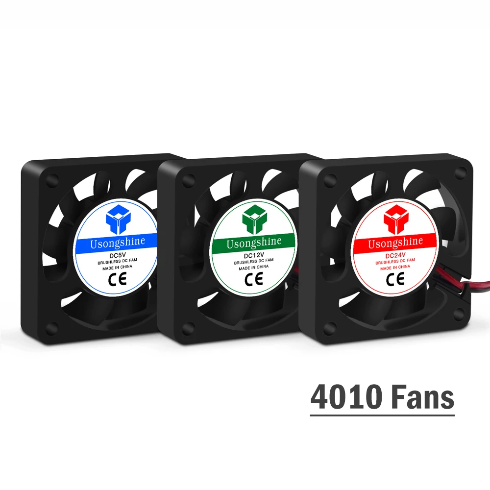 5015/5010/4020/4010/3010 5V/12V/24V Cooling Turbo Fan Brushless 2Pin For 3D Printer Extruder DC Cooler Blower Part Plastic Fans