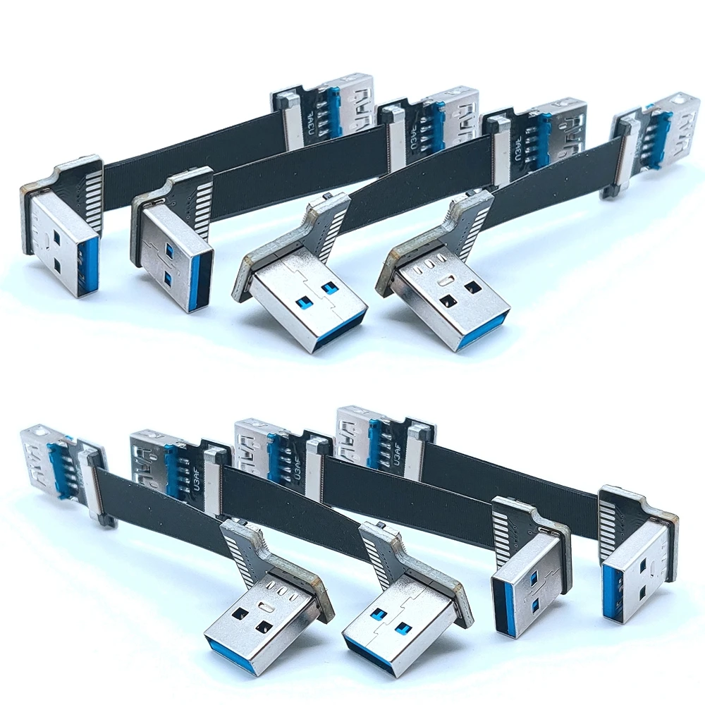 USB 3.0 male female conversion fpc elbow USB flat extension cable with 90 ° left and right bending USB port