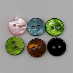 10MM Colorful Natural Shell Buttons For Cardigon 2-Holes Flat Button Of Clothing High Quality Fashion Sewing Accessories DIY