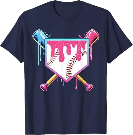 Baseball Ice Cream Dripping Baseball Home Plate Drip T-Shirt Baseball-Drip for Boys Softball Graphic Outfit Awesome Saying Tee image 5