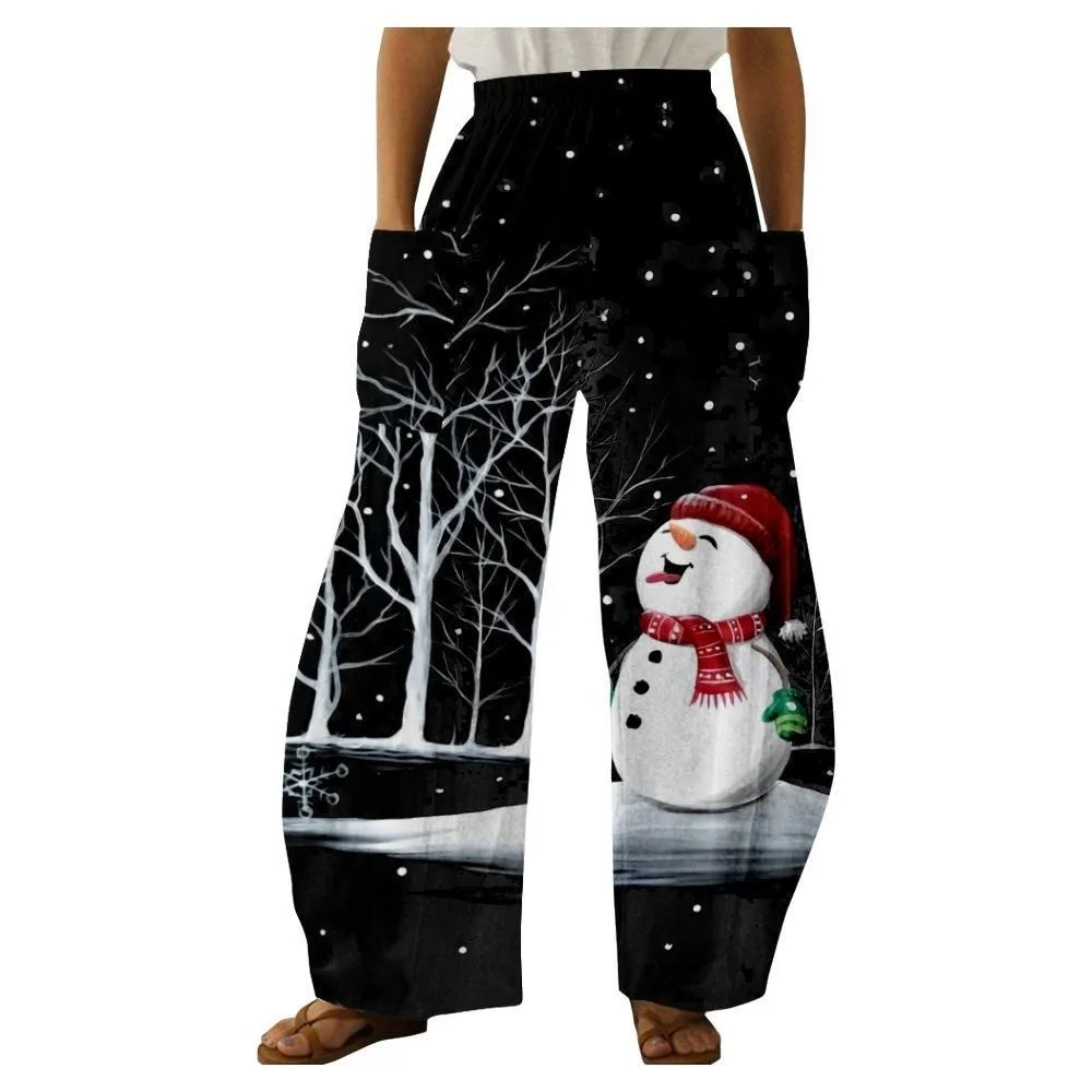 Christmas Pants Fashion Women Pants Streetwear Harajuku Clothing Comfort Jogging Trousers Pocket Clothes Festival Pantalones New