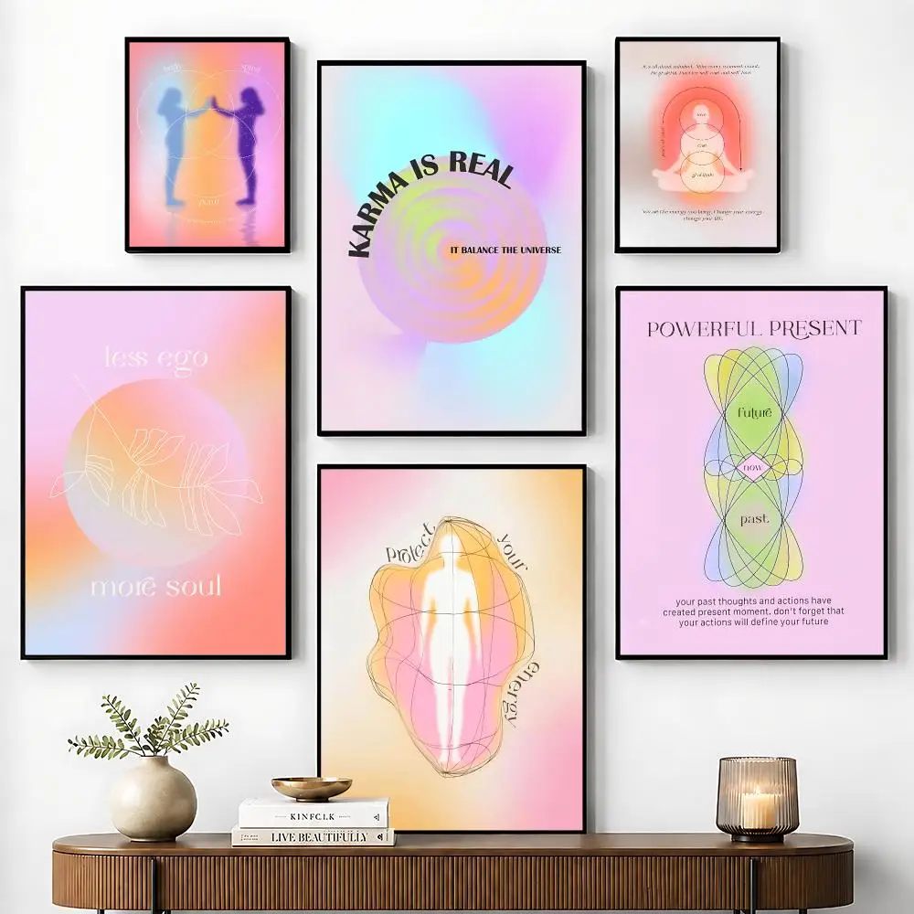Psychedelic 70s Grainy Gradient Movie Poster Perfect Sticker Self Adhesive for Office Home Theater Wall Art Decor Fancy Gift
