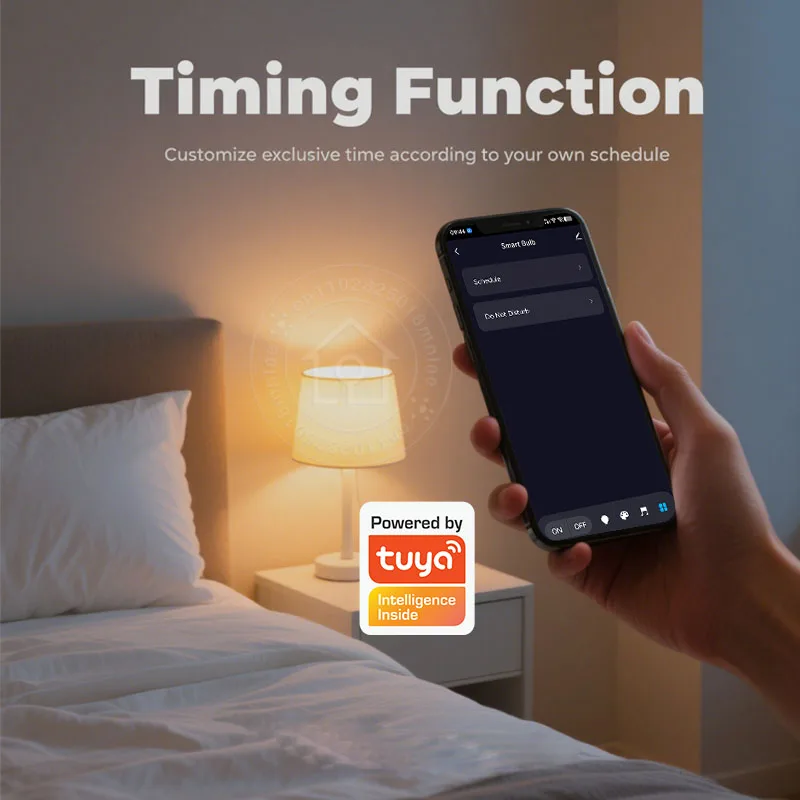 Tuya الذكية LED لمبة E27 الحياة الذكية APP التحكم عكس الضوء ضوء بلوتوث RGB مصباح 220-240 فولت غرفة نوم الديكور إضاءة الحفلات 9 واط