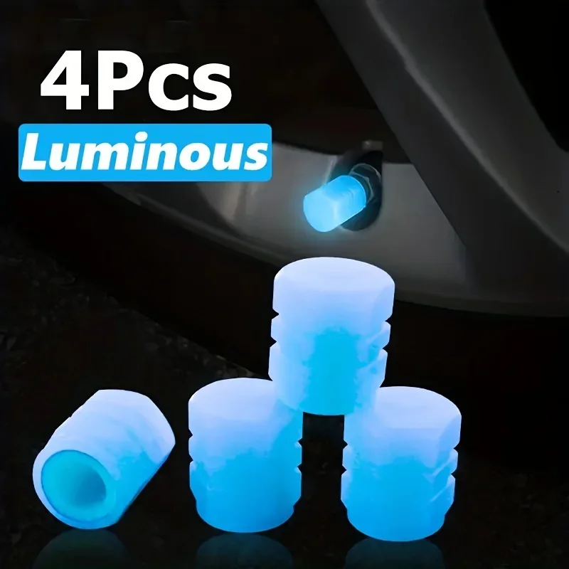 For Maserati 4pcs Luminous Valve Stem Cap, Universal Car Fluorescent Valve Stem Cap, Luminous Valve Stem Cap view 6