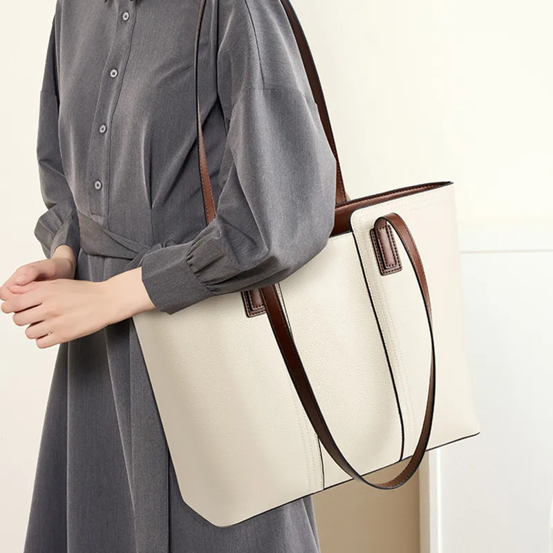 

Большие сумки-тоут Burminsa из натуральной яловой кожи для женщин, 2024, роскошные дизайнерские сумки на плечо для офисной работы, женские сумки-шоппер