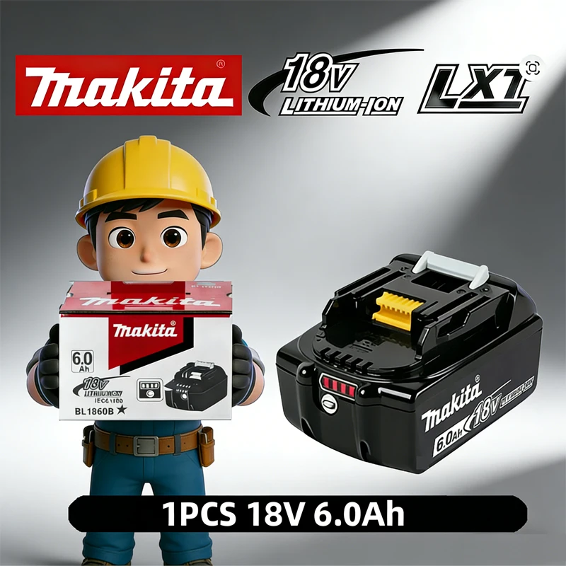 

Makita Original Lithium ion Rechargeable Battery 18V 6Ah 5Ah 9Ah 3Ah 2Ah18v Replacement Batteries BL1860 BL1830 BL1850 BL186