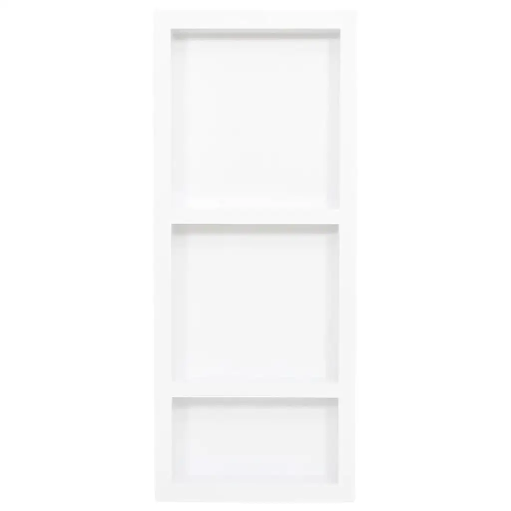 Niche de douche à 3 compartiments, blanc mat, solution de rangement murale, 16.1x39x3.5