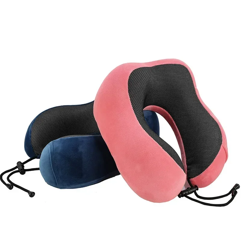 2024 nueva almohada de viaje suave en forma de U viaje cuidado de la salud espuma viscoelástica cuello Cervical avión almohada cojín para el cuello