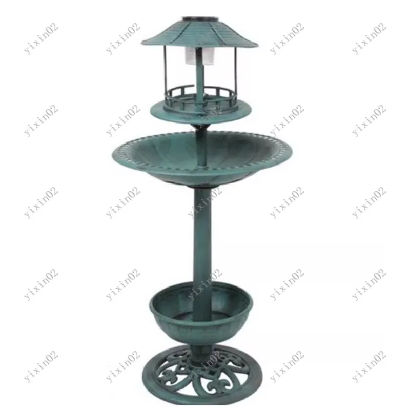 

Винтажная солнечная кормушка-фонарь для птиц со светодиодной подсветкой, пластиковая, для сада, декоративная, с интегрированной кормушкой