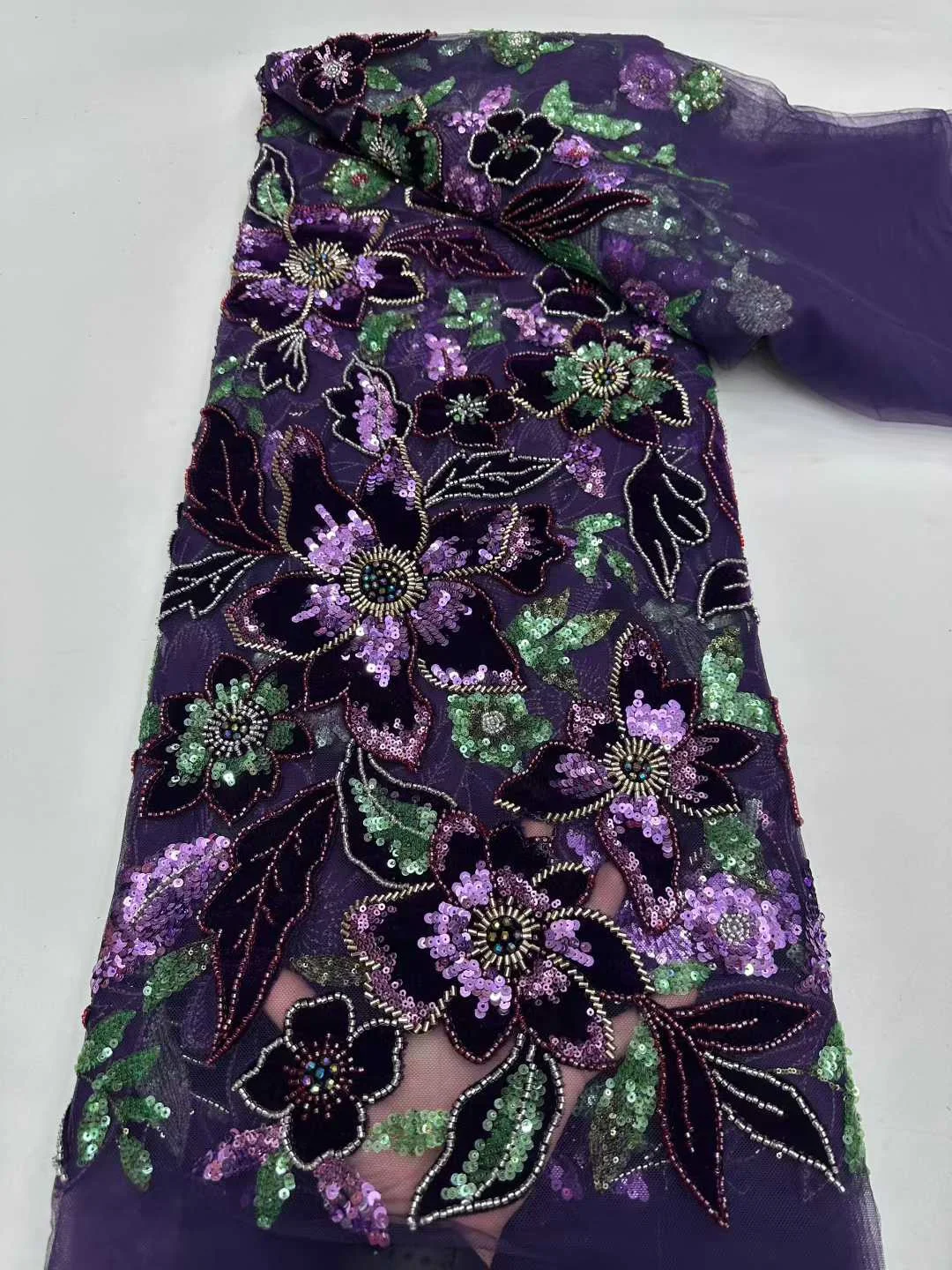 Afrikanischer Perlen-Spitzenstoff, 2025, hochwertige Spitze, 5 Yards, französischer nigerianischer Bräutigam, Pailletten-Spitzenstoffe für Hochzeit, Party, Kleid, Nähen