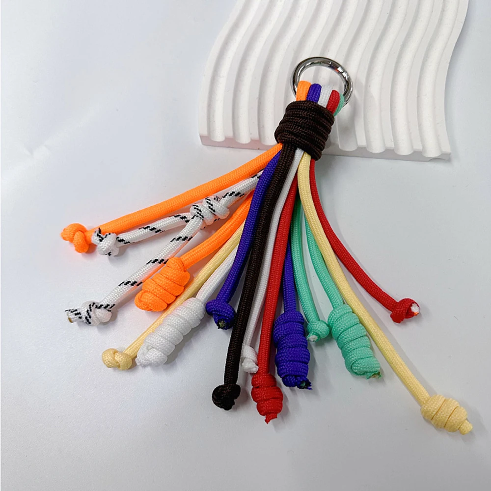 Vintage Multi-purpose Rope Bracelet Colorful Nylon Key Chain Baseball Pendant Handmade Rope Bag Hanging Accessories Couple Style