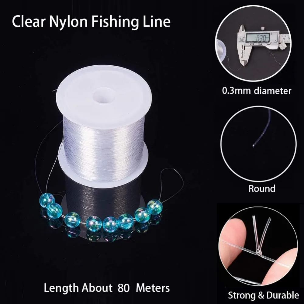 187 Yards Clear Invisible Craft Nylon Thread 0.3mm for Gemstone Hanging Decoration Sewing Quilting Hair Weaving kit image 3