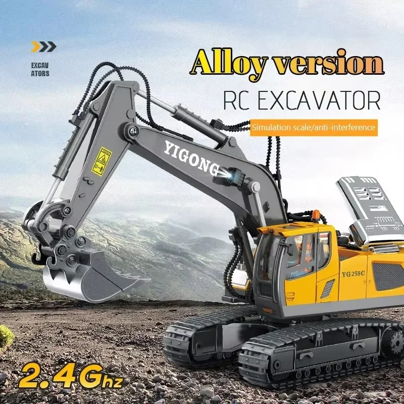 Channel Remote Control 5/11 Car Excavator Large Engineering  Toy Yigong Kids Simulation  Alloy Children Festival Gift Outdoor To