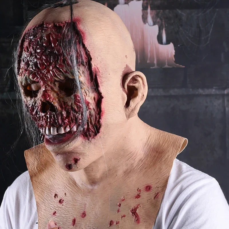 

Halloween Horror Zombie Mask Scary Ghost Headgear Rotten Bloody All Face Mask Masquerade Cosplay Costume Party Props