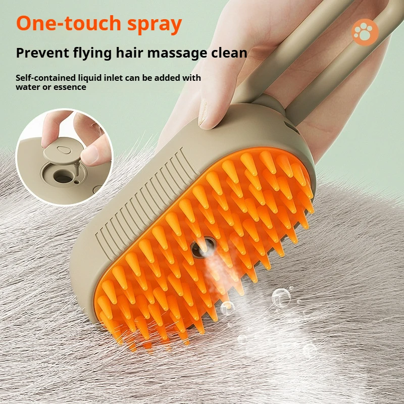 Cat dog pet spray massage comb one button spray anti flying hair comb bath brush hair removal pet supplies