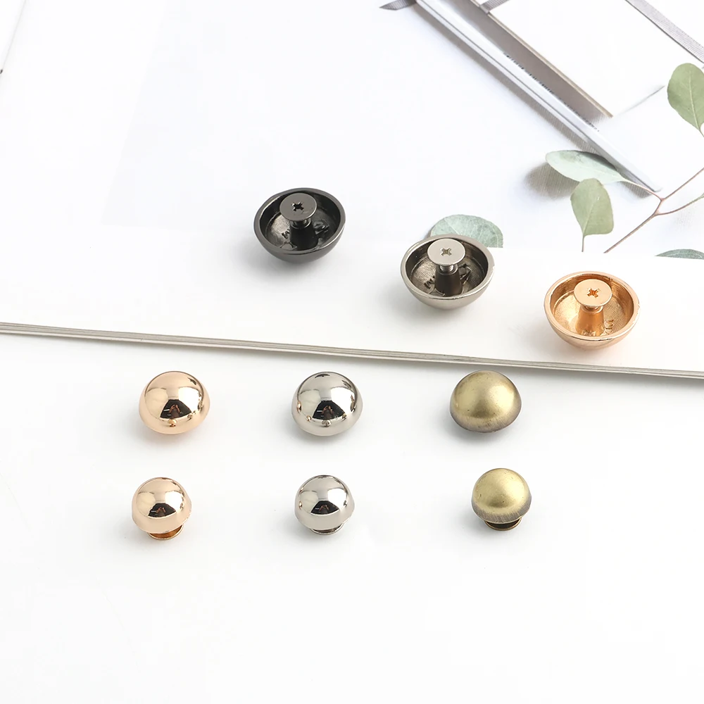 30/100/200PCS 8-20mm Mushroom Dome Bolt Metal Round Button Rivets For Handbag Clothing Decoration Screw Back Studs Accessories