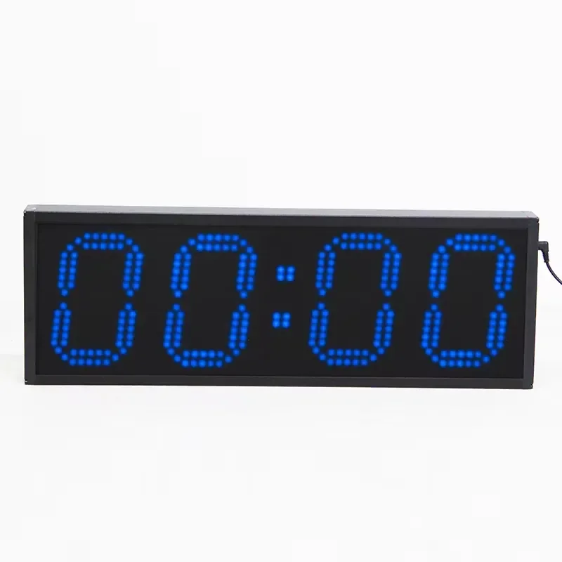 CHEETIE Programmable Blue 4 Digits 6 Inch Digital Interval Clock LED Wireless Stopwatch Wall Crossfit Timer
