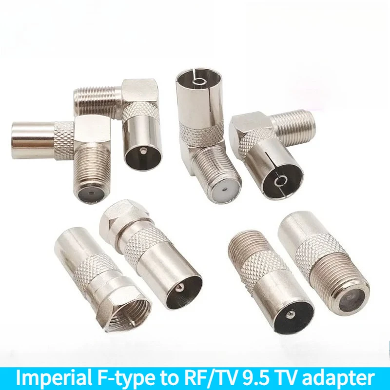 F-Type to TV9.5 RF Coaxial Cable Male Female Elbow Adapter for TV Set Top Box