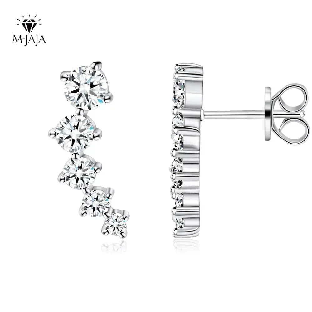 

M-JAJA серьги-гвоздики с муассанитом и улыбкой для женщин, позолоченные серьги из стерлингового серебра 925 пробы с бриллиантами, ювелирные изделия для свадебной вечеринки, подарок