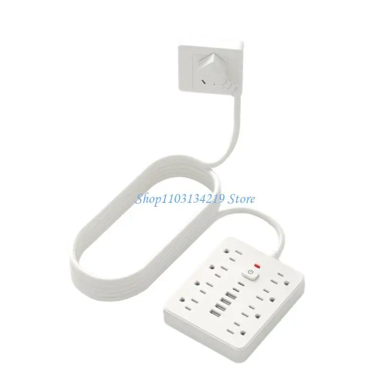 

N5KC Travel Power Strips Surging Protector Including 8 Outlets and USB Port Desktop Charging Station for Home, Office