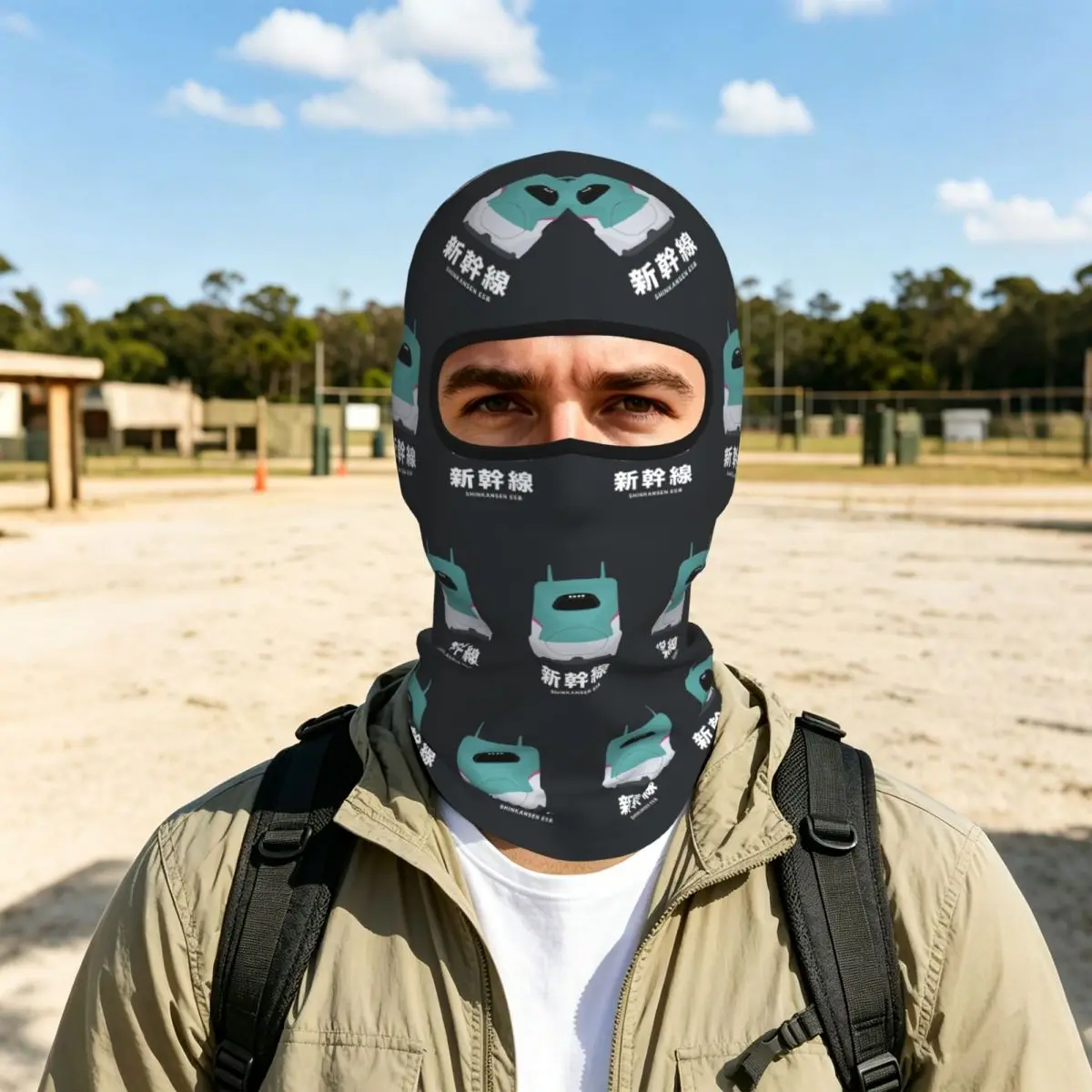 Japanese Shinkansen Bullet Trains Breathable Thin Balaclava Full Face Mask Sun Protection Neck Gaiter For Motorcycle Cycling