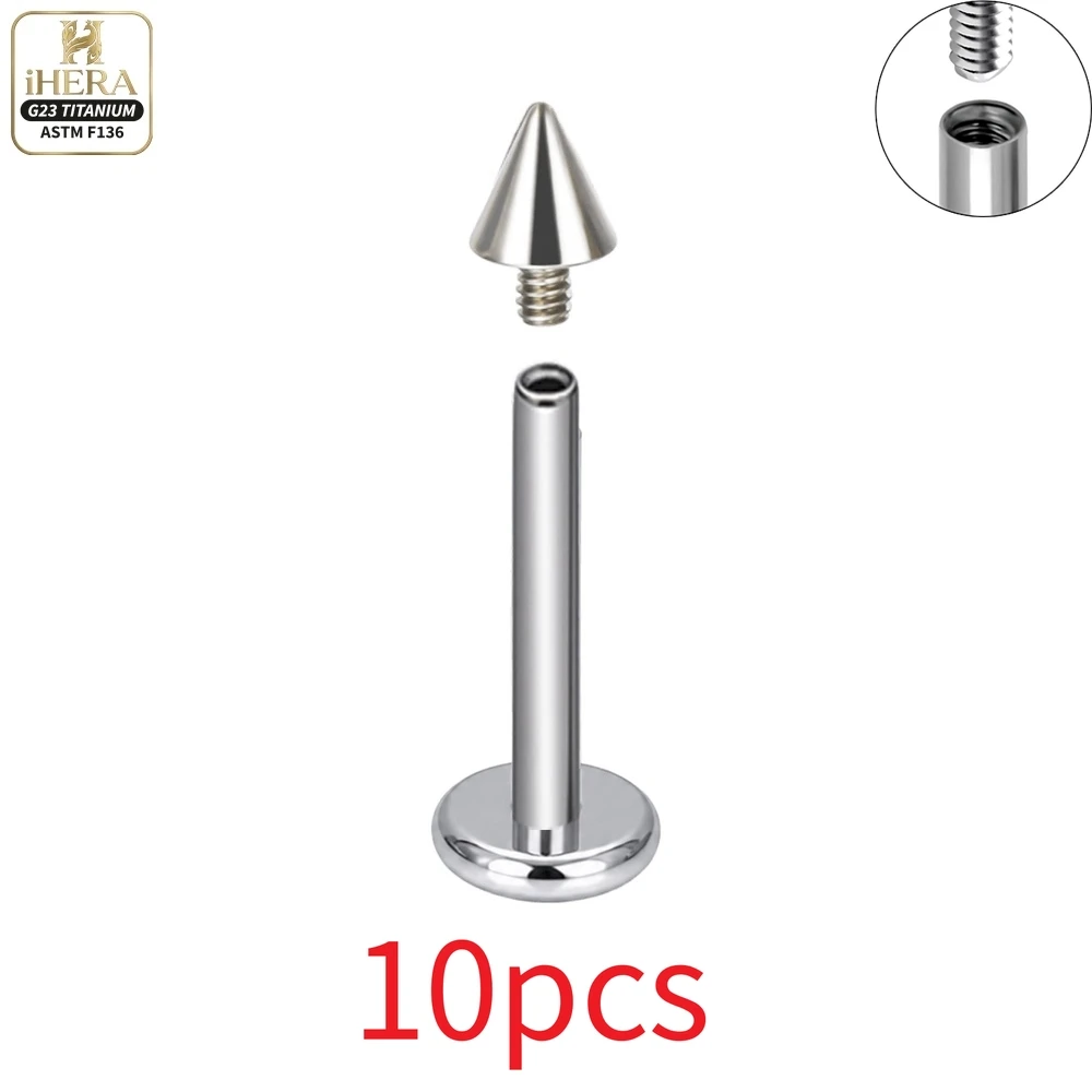 10 Stück Großhandel G23 Titan Labret Lippenpiercing Augenbrauen-Nasenring C-Stab für Damen Septum-Piercing Körperschmuck