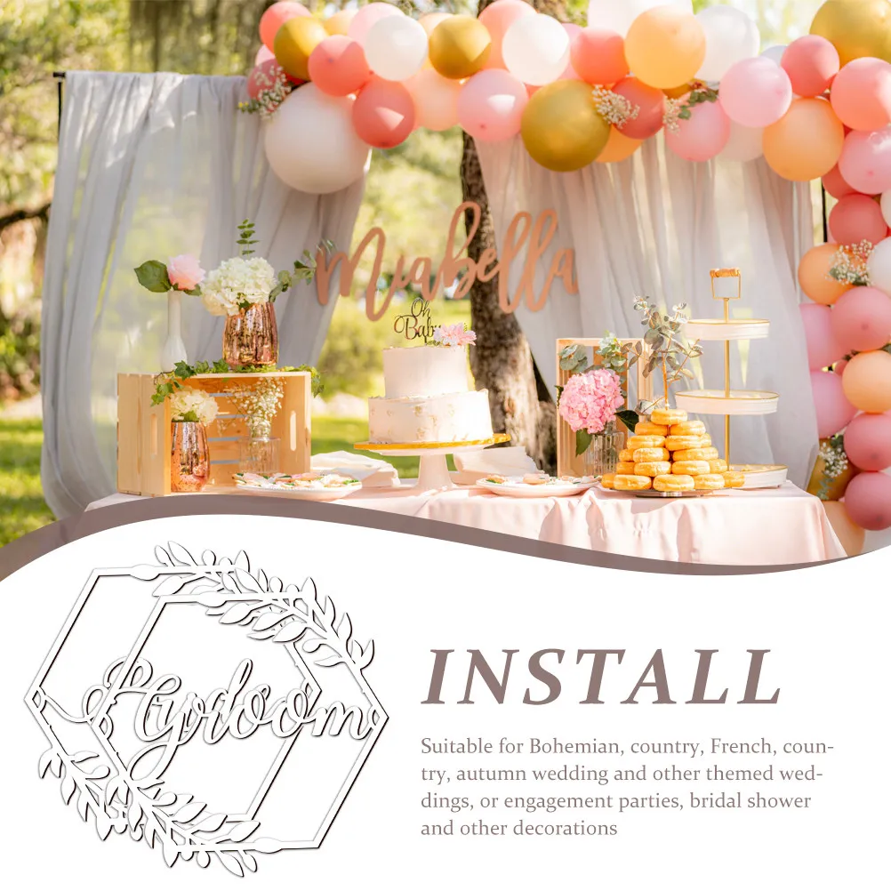 Wood Wedding Chair Signs Set – Bride & Groom Seat Labels for Table Decor, Engagement Party, Bridal Shower