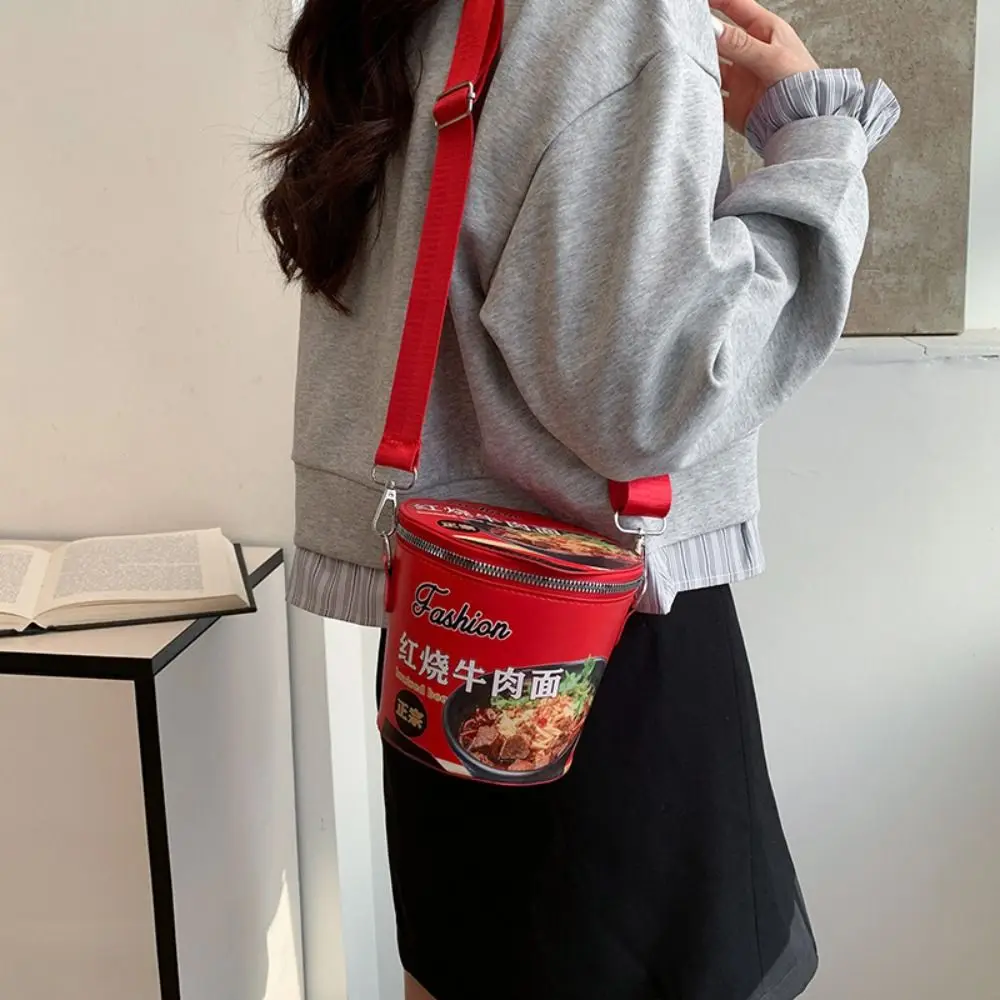 

Сумка на плечо с лапшой быстрого приготовления, сумки через плечо, сумка через плечо, большая вместительная многоразовая сумка-ведро, однотонная сумка на плечо на молнии