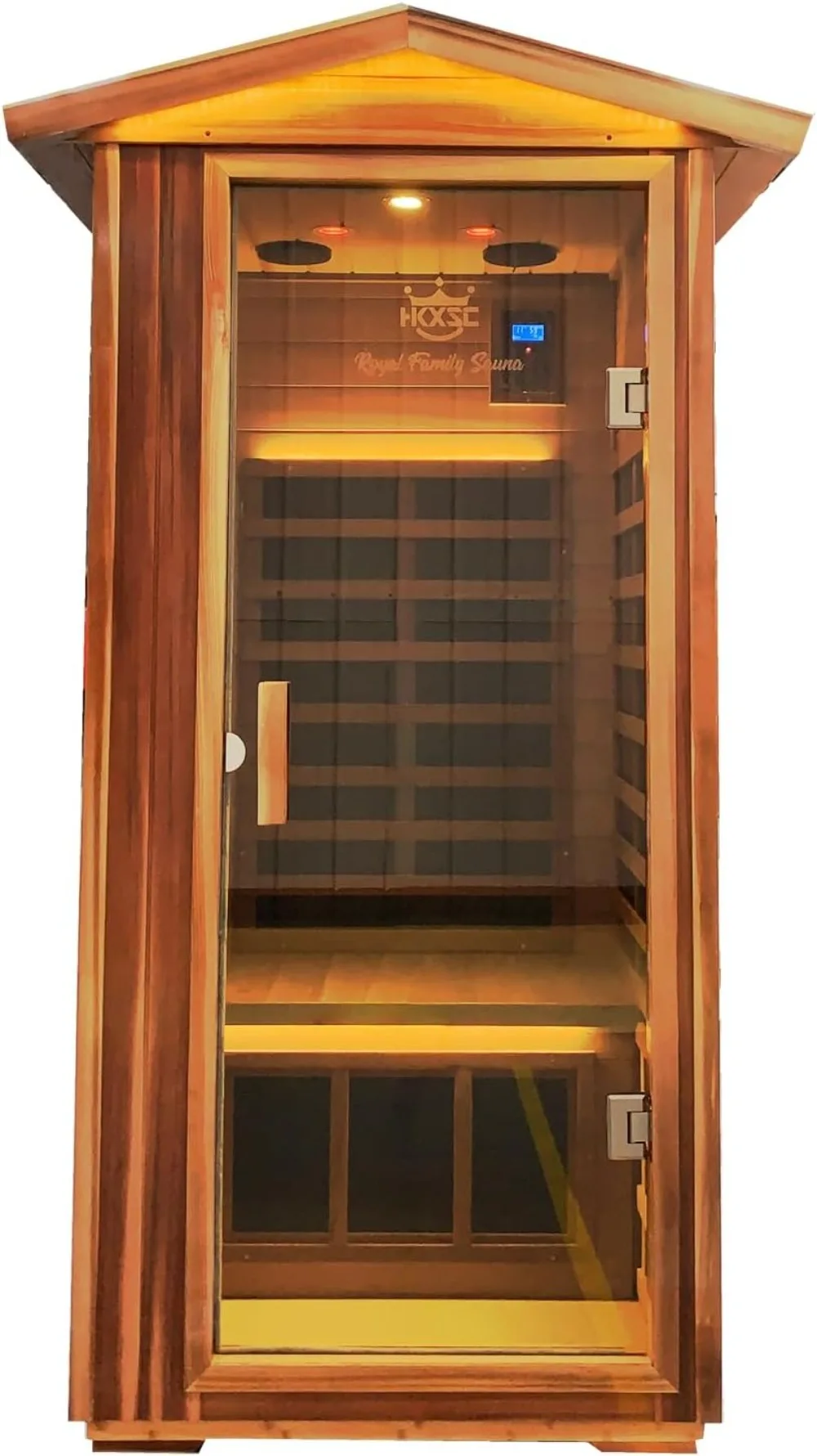 Red Cedar 1 Person Outdoor Ultra-Low Emf（0.5mg） Infrared Sauna, Multi-Person Home Sauna Spa, 1 Person Outdoor Sauna