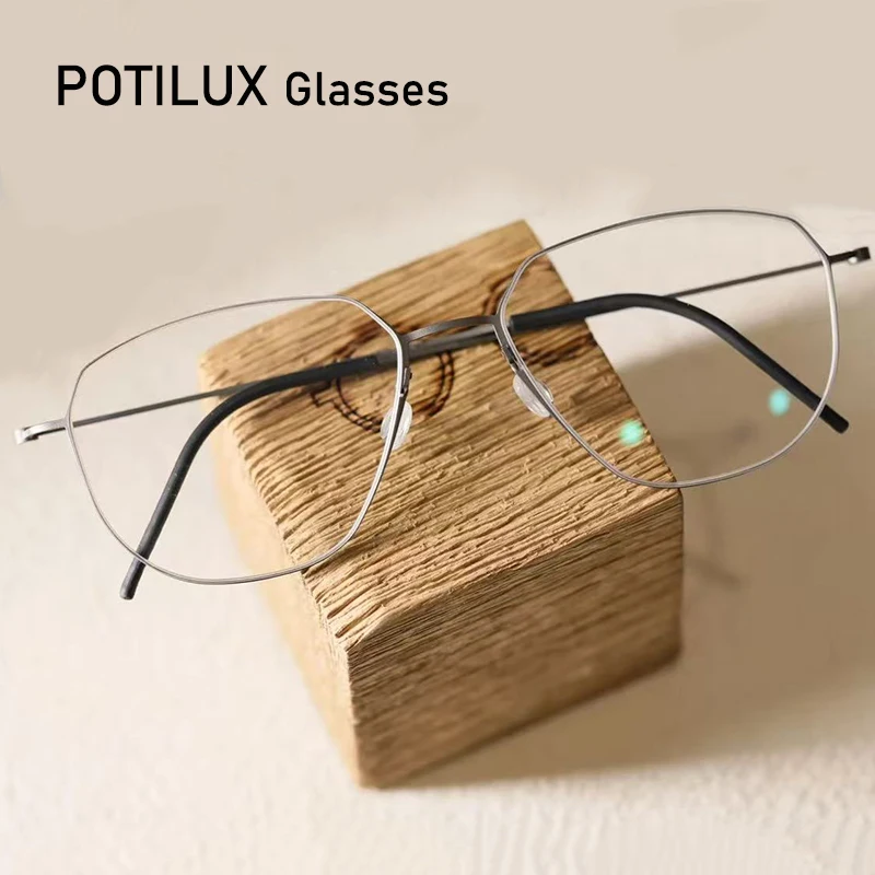 

Дания Титановые оптические квадратные очки по рецепту, оправа для мужских и женских ультралегких безвинтовых круглых очков ручной работы, модная новинка