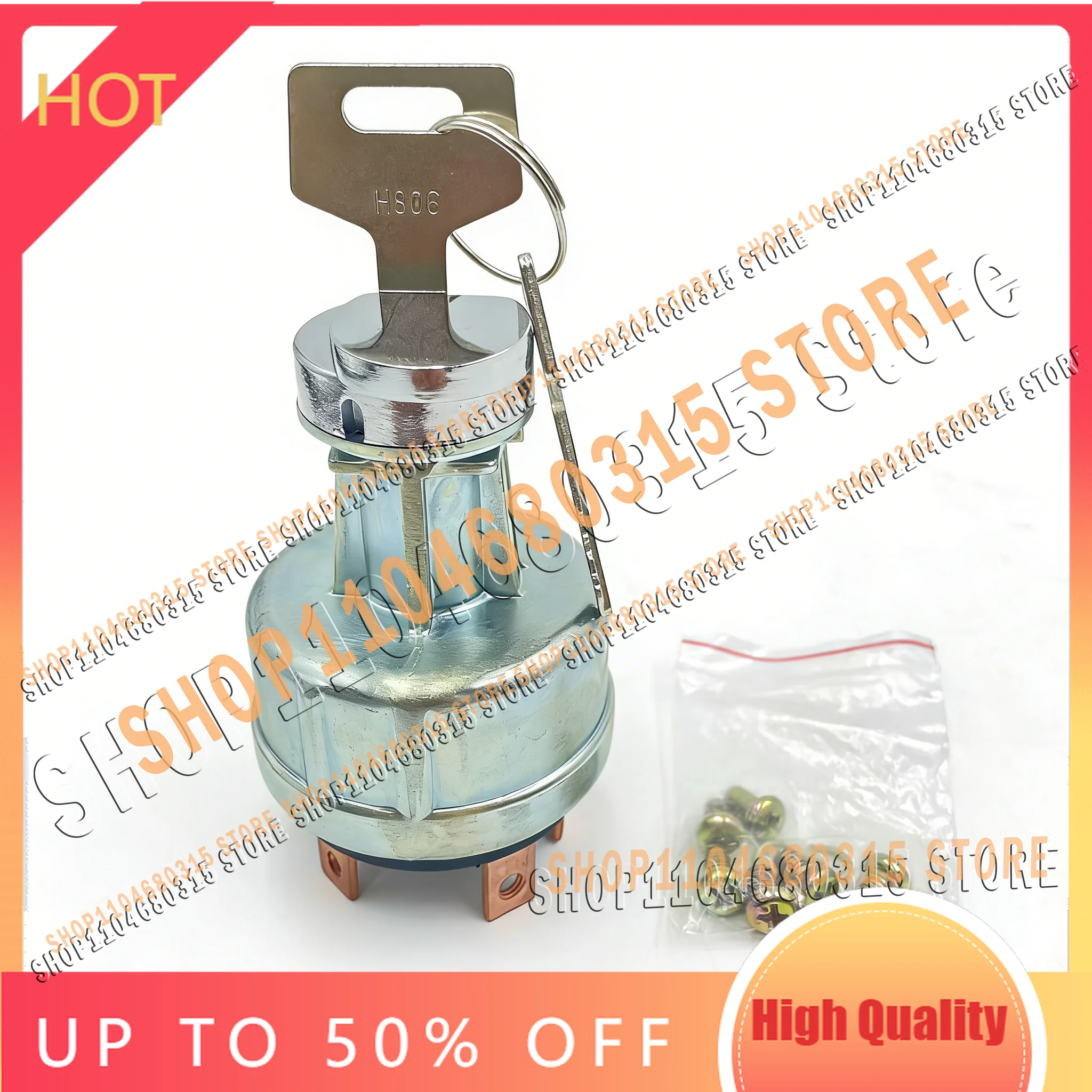 Hot Sale for Takeuchi 17001-00023 17001-00052 17001-00072 New Ignition Switch with 2 Key Excavator TL130 TL150 TB125 TB135 TB145