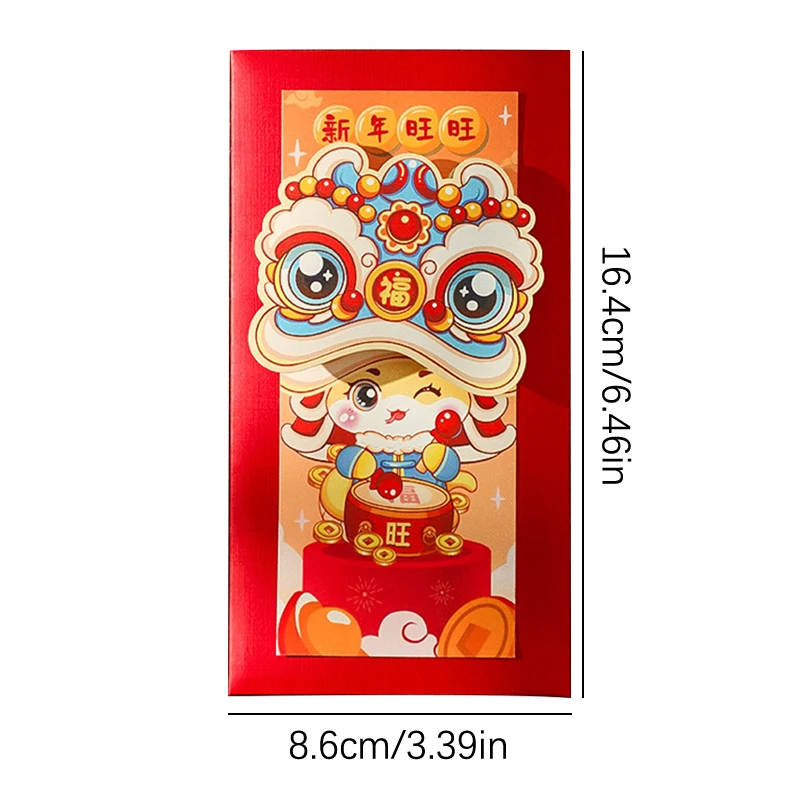 2025 Festival de Primavera Sobre Rojo Zodiaco Chino Año Serpiente Sobres Rojos Año Nuevo Chino Paquetes Rojos Lucky Hongbao 3D