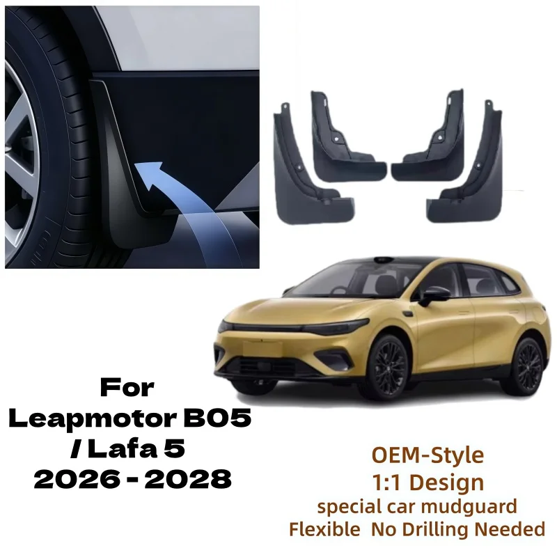 PCS Mud Flaps For Leapmotor B05 Accessories Lafa 5 2026~2028 Mudflaps Fender Mudguard Front Rear Splash Guard Protector Cover