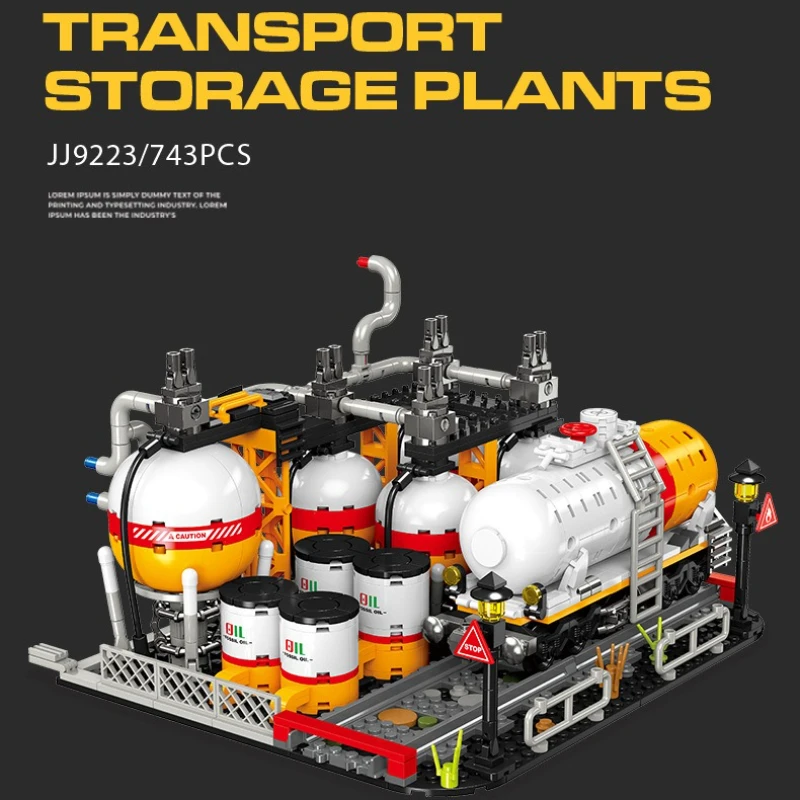 

Oil Pumping Machine Refinery Factory Transport Storage Plants Architecture Building Block Toys-Easy Assembly for Boys to Explore