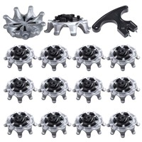14pcs Golf Shoe Spikes Replacements Outdoor Training Parts Golf Shoe Spikes Stinger Screw Easy Install Golf Cleats Grey Black