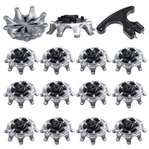 14pcs Golf Shoe Spikes Replacements Outdoor Training Parts Golf Shoe Spikes Stinger Screw Easy Install Golf Cleats Grey Black