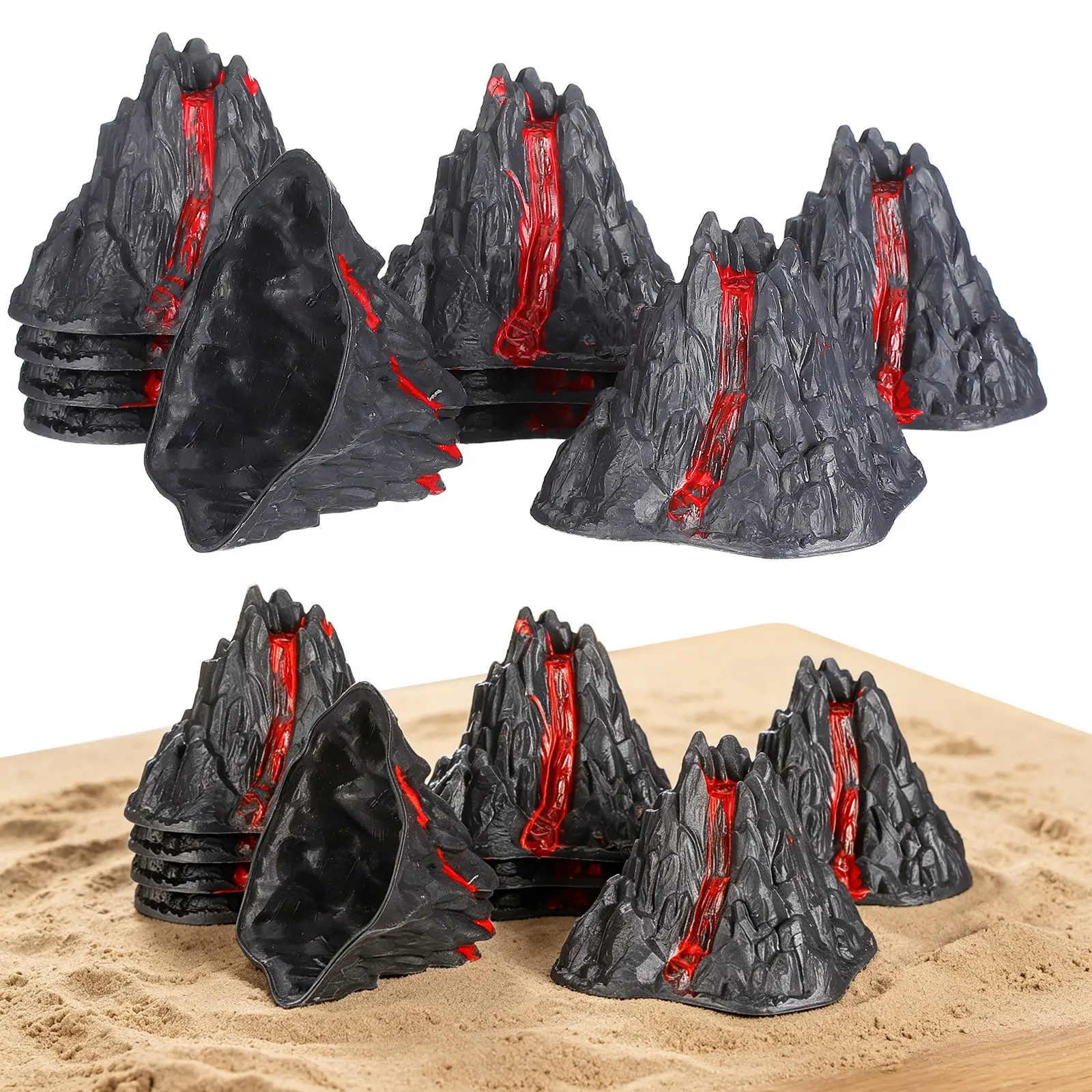 10pcs Realistic Simulation Volcano Decor for Home Desktop, Party & Landscape Adornment