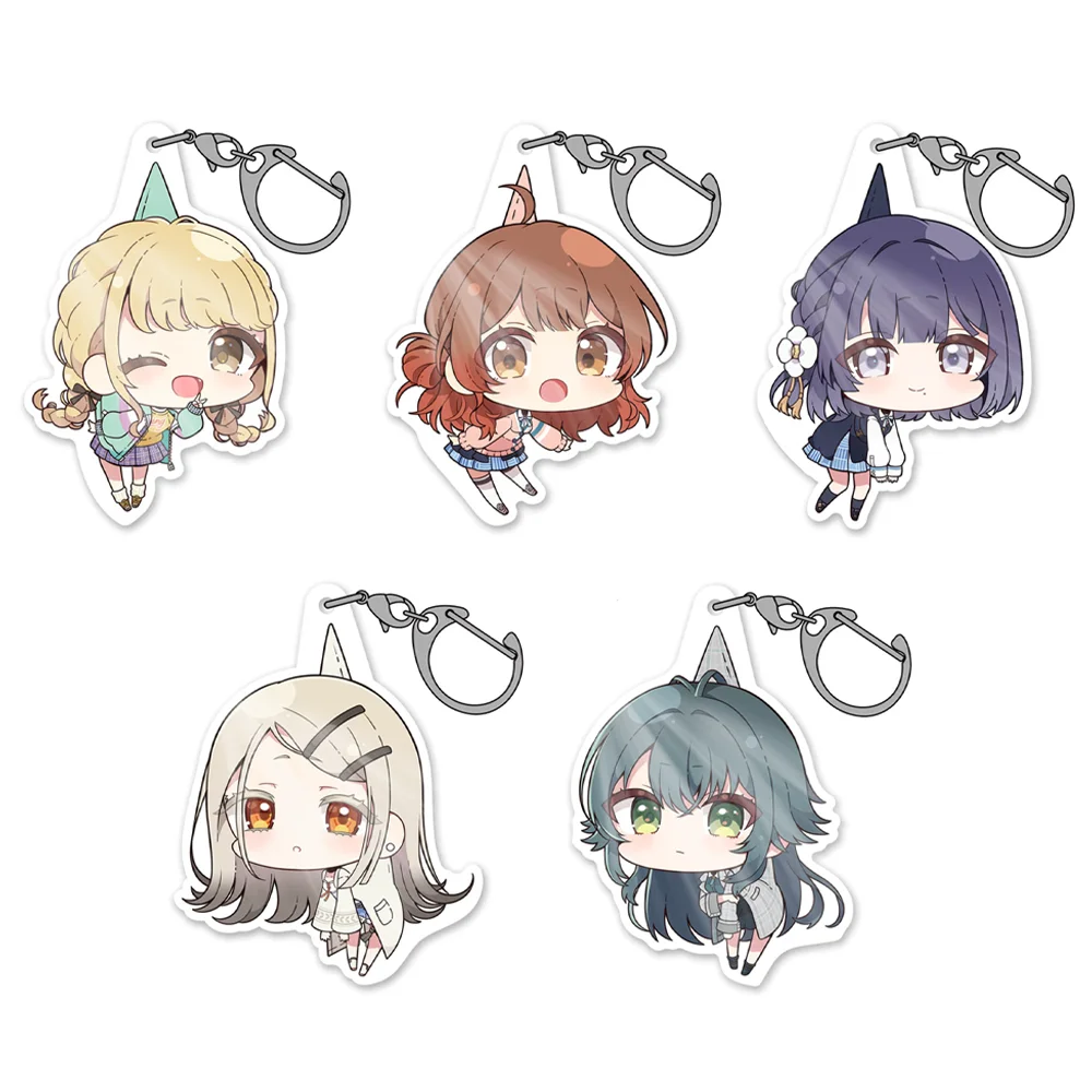 Anime Heaven Burns Red Ruka Kayamori Erika Aoi Yuina Shirakawa Nanami Nanase llavero acrílico colgante lindo decoración de mochila