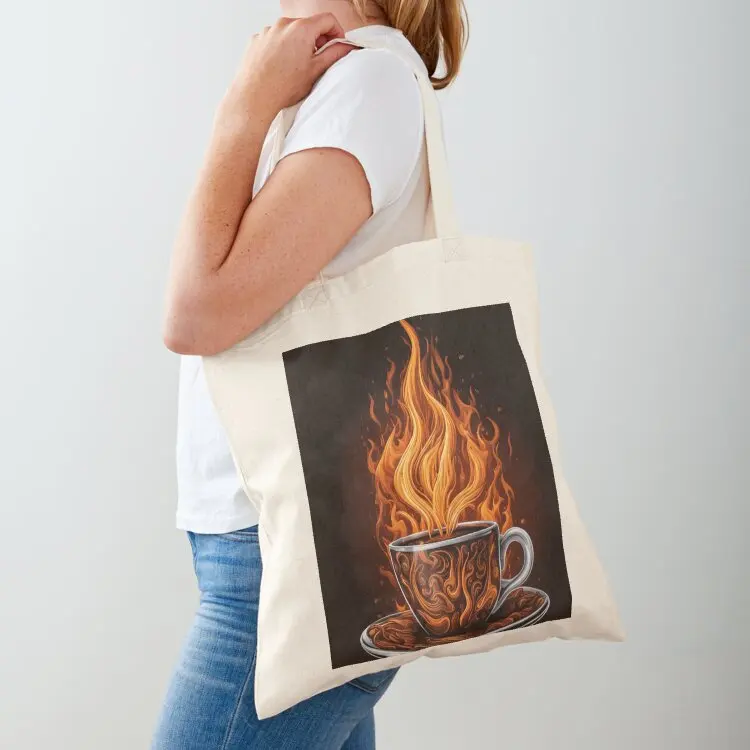 

For the Love of Coffee - Epic Beauty - Fire and Flames Elegant Coffee Mug Tote Bag