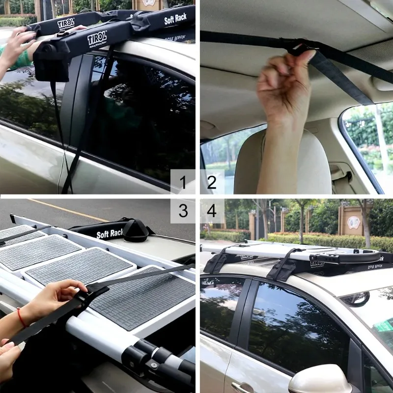 Auto Roof Luggage Rack Oxford Soft Rack Universal Outdoor Camping Luggage   Black Easy   Load 60kgs Fold