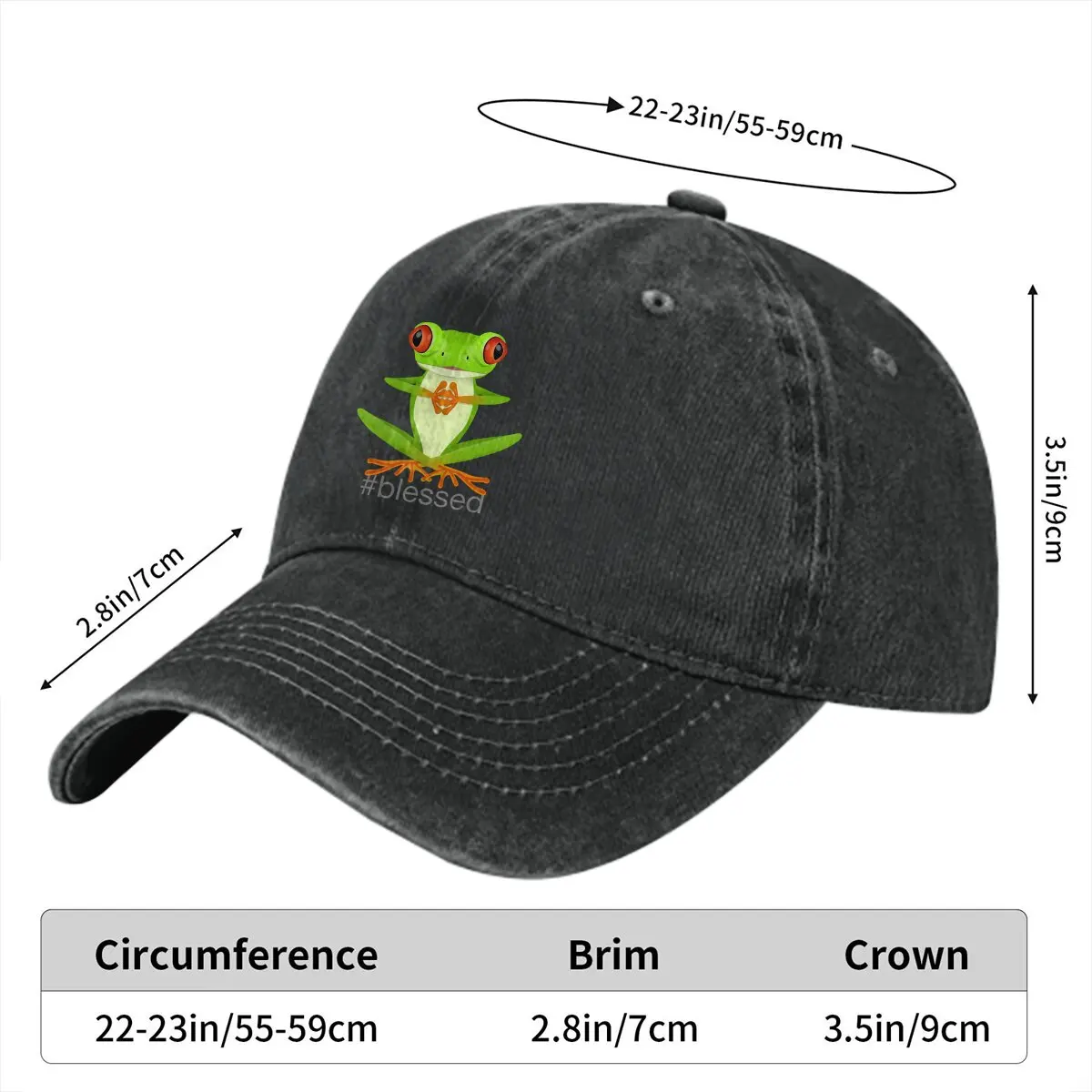 Blessed Red Eyed Tree Frog Baseball Cap Men Hats Women Visor Protection Snapback Frog Caps