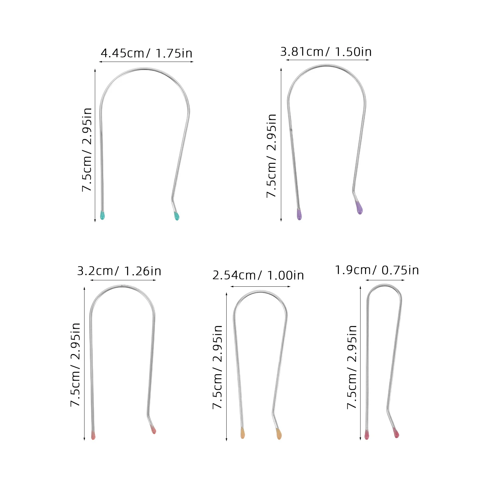 40 шт., сменные зажимы для горячих роликов, U-образные зажимы для завивки, термостойкие, подходят для стержней для завивки 0,75 дюйма, 1 дюйм, 1,25 дюйма, 1,5 дюйма, 1,75 дюйма -