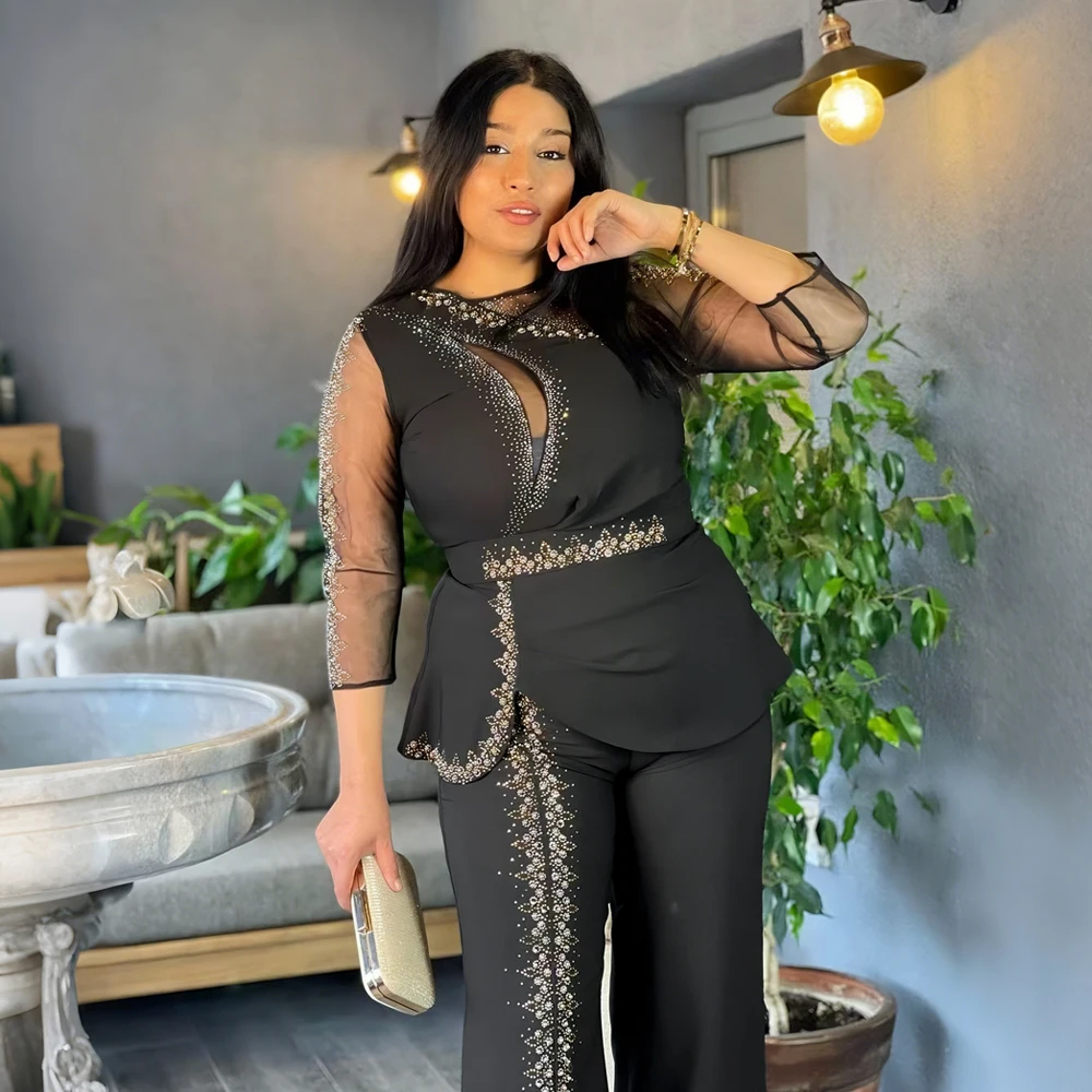 2 Piece Set Africa Clothes 2025 New Dashiki African Summer Fashion Suits Top And Trousers Plus Size Party Clothing for Lady image 3