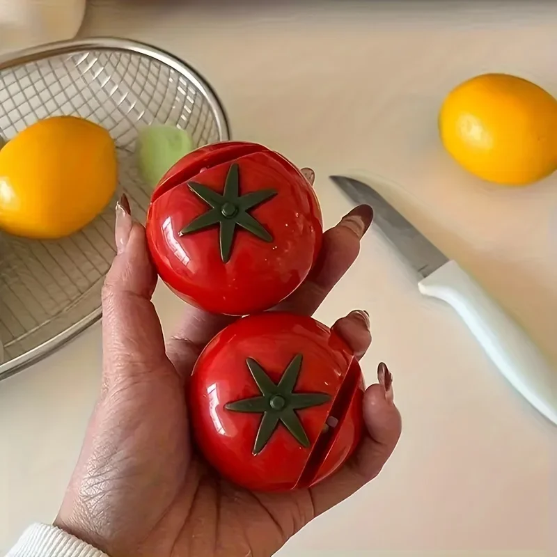 1pc Cartoon Tomato Shape Mini Knife Sharpener Portable Knife Sharpener Grindstone Scissors Kitchen Gadgets Kitchen Tools