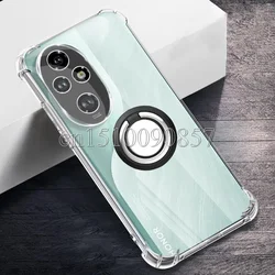 Ring Holder Reinforced Corner Soft TPU Clear Shockproof Bracket Case Cover for Honor 200 200Pro Pro Couqe Funda