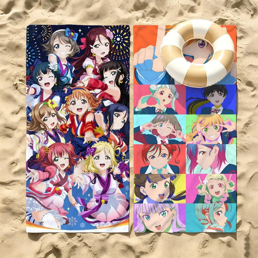 Anime Love Live! Superstar!! Towel Microfiber Beach Towel Quick Dry Absorbent Soft for Swimming Yoga Resort Travel Camping