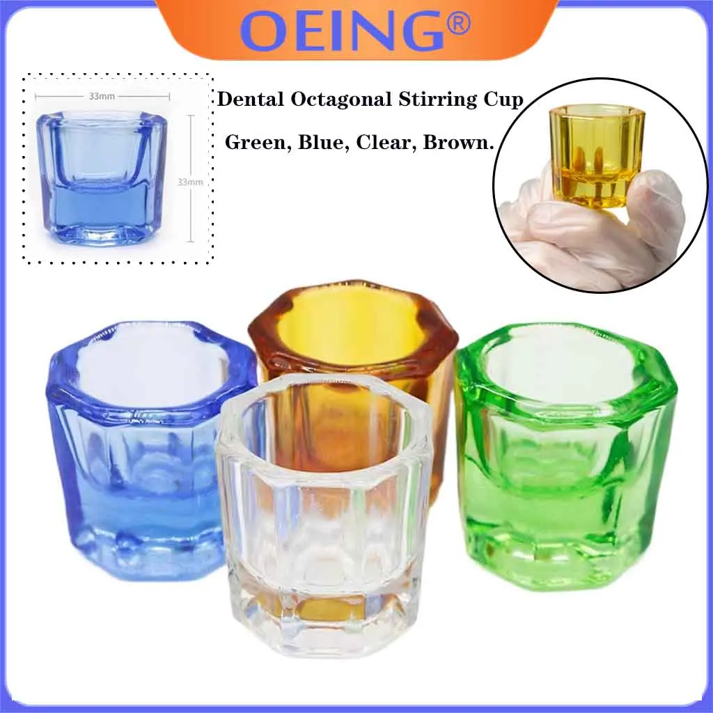 12Pcs/Pack Dental Mixing Bowls Glass Dappen Dishes Tiny Mixing Bowl Octagonal Mixing Cups Glassware Household Dentist Container