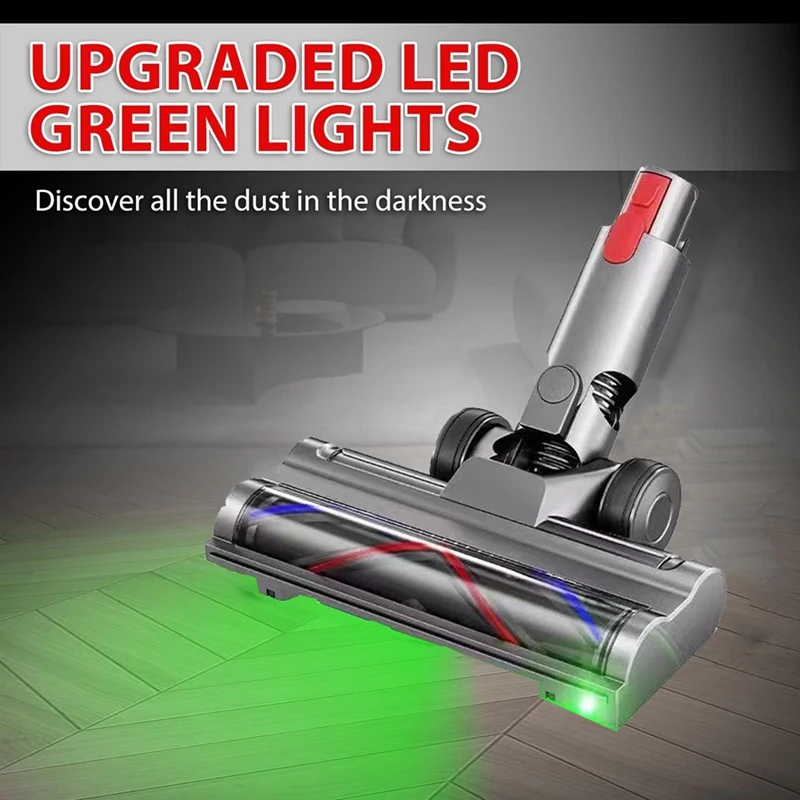Direct Drive Brush Head For Dyson V7 V8 V10 V11 V15 Vacuum Attachment With LED Dust Detection For Carpet Floor Clean