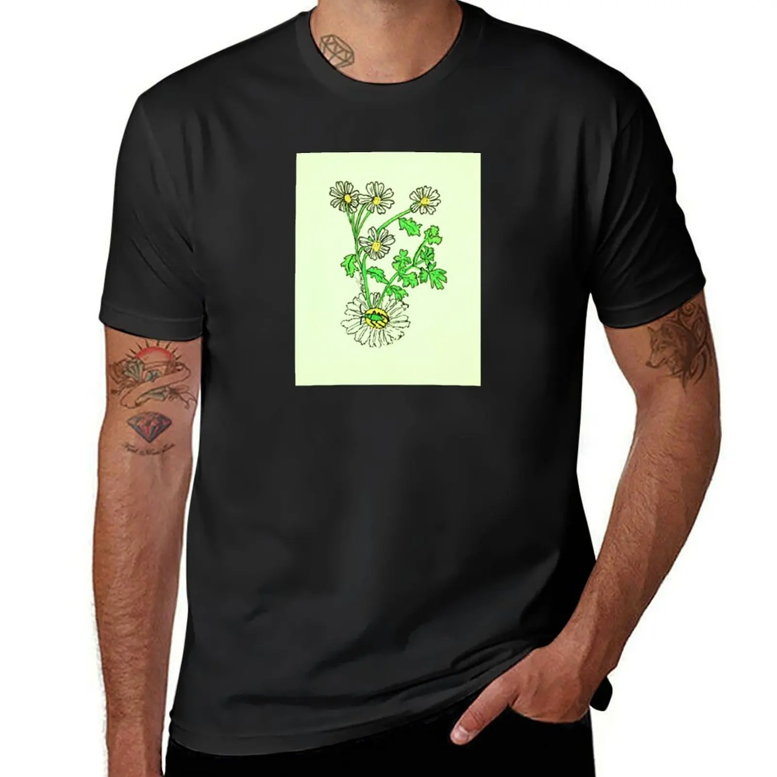 Green Capsid Bug on Chamomile T-Shirt customs design your own heavyweights sweat korean fashion men graphic t shirts