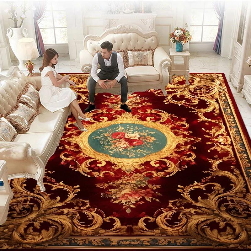 European Luxury Carpets for Living Room Decoration Home Large Area Rugs Bedroom Decor Lounge Rug Washable Floor Mat Customizable